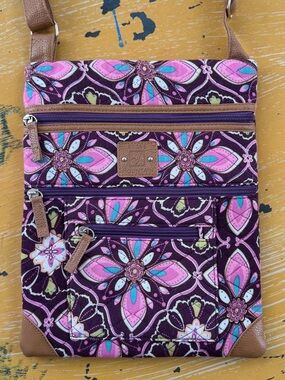 Stone Mountain Accessories Floral Crossbody Bag in Purple and Pink